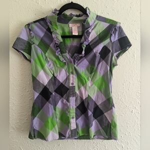 Candies Y2K Fitted Plaid Shirt